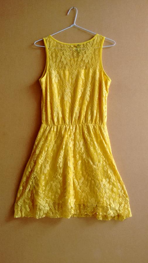 VeF01: Vestido Amarelo de Renda-2