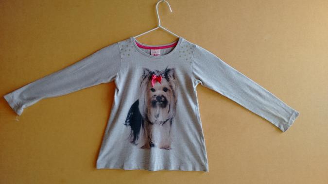 BliF01:Blusa infantil feminina de cachorrinho